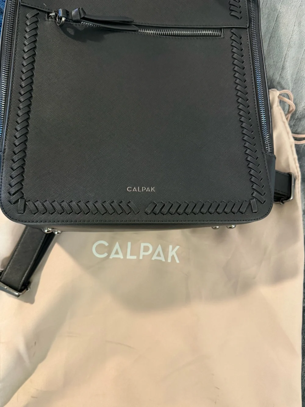 CALPAK Black Leather Backpack - Travel Bag